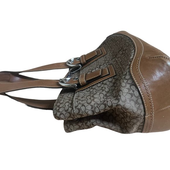 Coach Soho Camel Monogram Canvas Leather Shoulder Bag - Picture 5 of 11